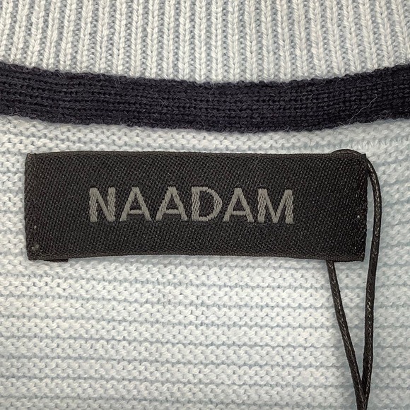 NEW! NAADAM Sz Medium Blue Cotton Cashmere Textured Zip Up Jacket $450 msrp J-18 - Picture 3 of 11
